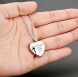 Heart Shaped URN Necklace Matthew 19:26 Memorial Pet Ash Cremation With God All Things Possible Waterproof Stainless Steel Remains Funeral