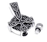 Irish celtic knot memorial urn cross silver necklace pet cremation waterproof stainless steel urn for ashes remains men man woman jewellery