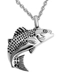 Memorial Fish URN Necklace Silver or Gold Outdoorsman Urn Ash Cremation Waterproof Stainless Steel Cross Container Jewelry Remains Funeral