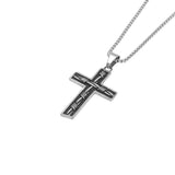 3D barbed wire crucifix cross catholic orthodox waterproof stainless steel box chain necklace for men gold black hip hop jesus