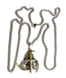 2 piece Celtic Irish knot cross necklace filigree viking heavy keel rope chain waterproof jewelry