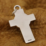 Gorgeous Vintage Jesus Ascension Cross Solid Sterling Silver Prince of Peace Dove Crucifix Catholic Antiqued Chain