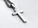 Silver cross necklace hand cut and hand hammered handmade custom pendant popular size women men man girls boys christian jewelry jewellery