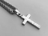 Silver cross necklace hand cut and hand hammered handmade custom pendant popular size women men man girls boys christian jewelry jewellery