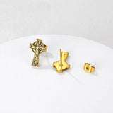 Cross Earrings Celtic Knot Studs Silver Gold Black Irish Post Style Jewelry for Weddings Bridesmaids hypoallergenic Jewellery for Women