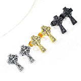 Cross Earrings Celtic Knot Studs Silver Gold Black Irish Post Style Jewelry for Weddings Bridesmaids hypoallergenic Jewellery for Women