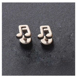 Athletic Music Note Earrings with Body Piercing hypoallergenic Quality Titanium music lover band teacher  Womans Girls