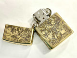Brass Lighter Four Horsemen of the Apocalypse Flint Cigarette Art Lighter Smoking Accessory Embossed Crucifix Deep Filigree God Jesus