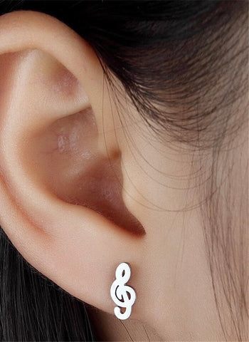 Music Note Earrings Treble Clef Stud Earrings and Music Staff Notes aficionado band member music teacher Elegant Modern Womans Girls Jewelry