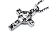 Viking Celtic Cross Necklace Irish Knot Crucifix Gold Black Waterproof Hypoallergenic All Silver Stainless Steel Box Chain