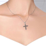 Irish Celtic Solid Sterling Silver Cross Necklace S925 Pendant for Women Cast Jewelry link Chain Jewellery for Girls