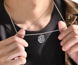 Distinctive Oval Cross Pendant Necklace with Smooth Box Chain Exclusive Design Pendant for Mens Boys Christian Jewelry