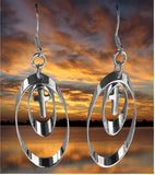 Sterling Silver 2 Hoop Dangle Earrings Drop Dangle for Woman Girls Cross Jesus Jewelry Jewellery