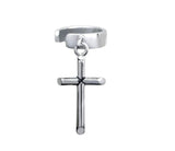 Cartilage No Pierce Cross Cuff Earring S925 Dangle Cross Arc Ear Cuff Wrap Solid Sterling Silver Hypoallergenic