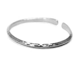 Hammered Pure Sterling Silver Bracelet S925 Womens Raised Pattern Mens Bracelet Bangle Cuff Jewelry