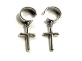 Cartilage No Pierce Cross Cuff Earring S925 Dangle Cross Arc Ear Cuff Wrap Solid Sterling Silver Hypoallergenic