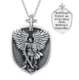 Winged Saint Michael Protect Us Archangel Solid Sterling Silver Waterproof Shield Patron Saint Police Officers Soldiers