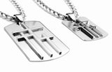 3 crosses dog tag silver gold calvary 3 triple cross medallion stainless steel heavy braided chain three crosses on calvary cross jesus