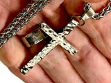 Large Silver Cross Necklace Hand Cut and Hand Hammered Handmade Custom Pendant popular size Women Men Girls Boys Christian Jewelry Jewellery