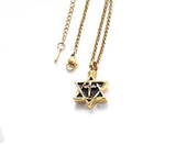 Star of David Urn Messianic with Cross Memorial Necklace Pet Cremation Urn for Ashes Remains Crucifix Women Men Waterproof Stainless Steel