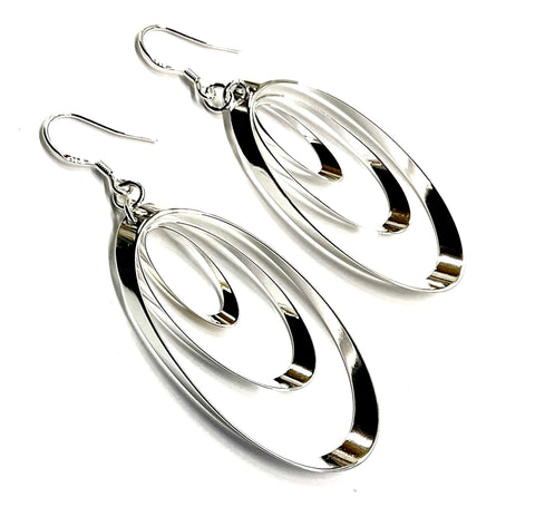 Silver 3 Hoop Earring for Woman 3 Sizes Drop Dangle Earrings for Women Girls Jewelry jewellery