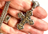 Saint Michael the Archangel Cross Necklace Celtic Solid Silver and Brass Sterling Silver S925 for Men Catholic Orthodox