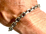 Sterling silver heavy link bracelet for men and women sizes lengths bangle cuff chain