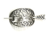 Tree of life hair barrette irish celtic metal stick hair clip viking hairpin pullback silver braided hairstyle clip hair accessories