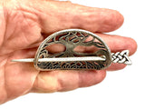 Tree of life hair barrette irish celtic metal stick hair clip viking hairpin pullback silver braided hairstyle clip hair accessories