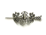 Irish hair barrette celtic shield and knot metal stick hair clip viking hairpin pullback silver braided hairstyle clip hair accessories