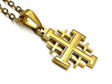 Jerusalem Cross Pendant Necklaces for Women Gold Stainless Steel Prayer Jewelry Necklace Charm Pendant Gold Crucifix Men Jewish