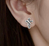 Solid Sterling Silver Cross Cuff Earring Vine Prayer S925 Hypoallergenic Back Elegant Dainty Sparkling Jewelry young girls