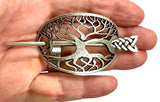 Tree of life hair barrette irish celtic metal stick hair clip viking hairpin pullback silver braided hairstyle clip hair accessories