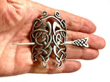 tall irish hair barrette celtic knot metal stick hair clip viking hairpin pullback silver braided hairstyle clip hair accessories celtique