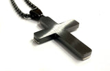 Medium Black Gothic Crucifix Cross Catholic Necklace for Men Black Jesus Gold Stainless Steel Box Chain Jewelry Boys Jewellery