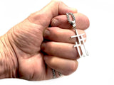 Three crosses of calvary triple 3 cross necklace hypoallergenic waterproof stainless steel for woman and men (3) - Handmade 3 Cross Design