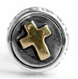 Dainty Solid Sterling Silver Cross with Floral Sides S925 for Girls Women Silver Jesus Cross Post Wedding Jewelry Simple Christ