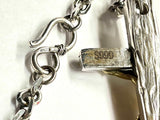 Heavy Solid Silver Cross Necklace with Contrasting Brass Crucifix Solid Sterling Silver Chain S925 for Men Catholic Orthodox