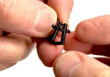Black Sterling Silver Cross Hoop Cuff 925 Earrings Small Hinged Design Classic Mens Gothic Alluringly Punk Cross for Girls Jewelry for Women