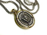 Saint Michael DEFEND ME medal Silver St Michaels Medallion Jerusalem Cross Stainless Steel Chain Patron Saint Police Officers Soldiers