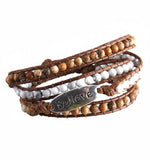 Believe 3 Strand Wrap Bracelet Natural Stone Boho Bohemian Yoga Leather Friendship High Quality SouthWest Jewelry Women Girls Jewelry