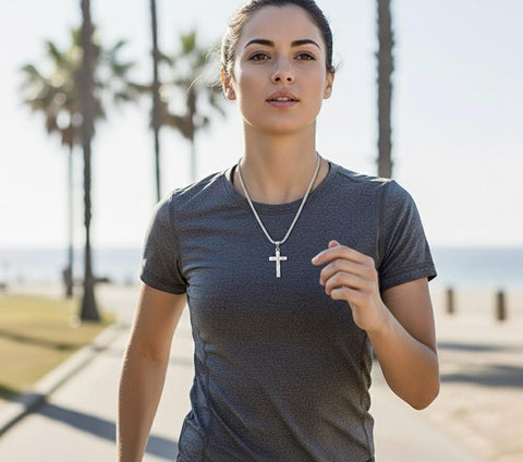 Silver cross necklace hand cut and hand hammered handmade custom pendant popular size women men man girls boys christian jewelry jewellery