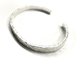 Pure silver bracelet hammered men womens thick raised pattern bangle cuff heavy jewelry - Heavy Hammer Design bracelet