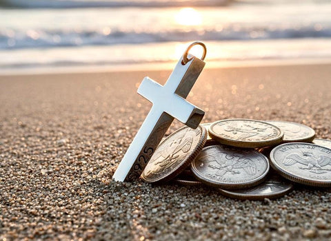 Solid sterling silver cross S925 stamp accent stainless steel necklace for men old world silver necklace cross super box chain for man jesus