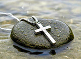 Solid sterling silver cross S925 stamp accent stainless steel necklace for men old world silver necklace cross super box chain for man jesus