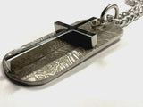 Engraved jesus image dog tag necklace with overlaying cross waterproof medallion with heavy keel chain for men