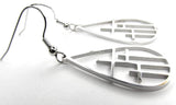 Teardrop 3 cross earrings necklace silver or gold triple crosses drop earrings teardrop hoop