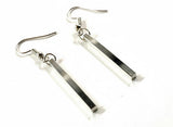 Set - Pillar Vertical Bar Earring and Necklace Set Square Bar Earrings Bar necklace Sterling Silver Bar Necklace