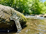 Gorgeous Vintage Jesus Ascension Cross Solid Sterling Silver Prince of Peace Dove Crucifix Catholic Antiqued Chain