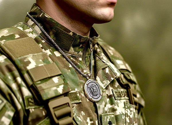 Saint Michael DEFEND ME medal Silver St Michaels Medallion Stainless Steel Chain Patron Saint Police Officers Soldiers